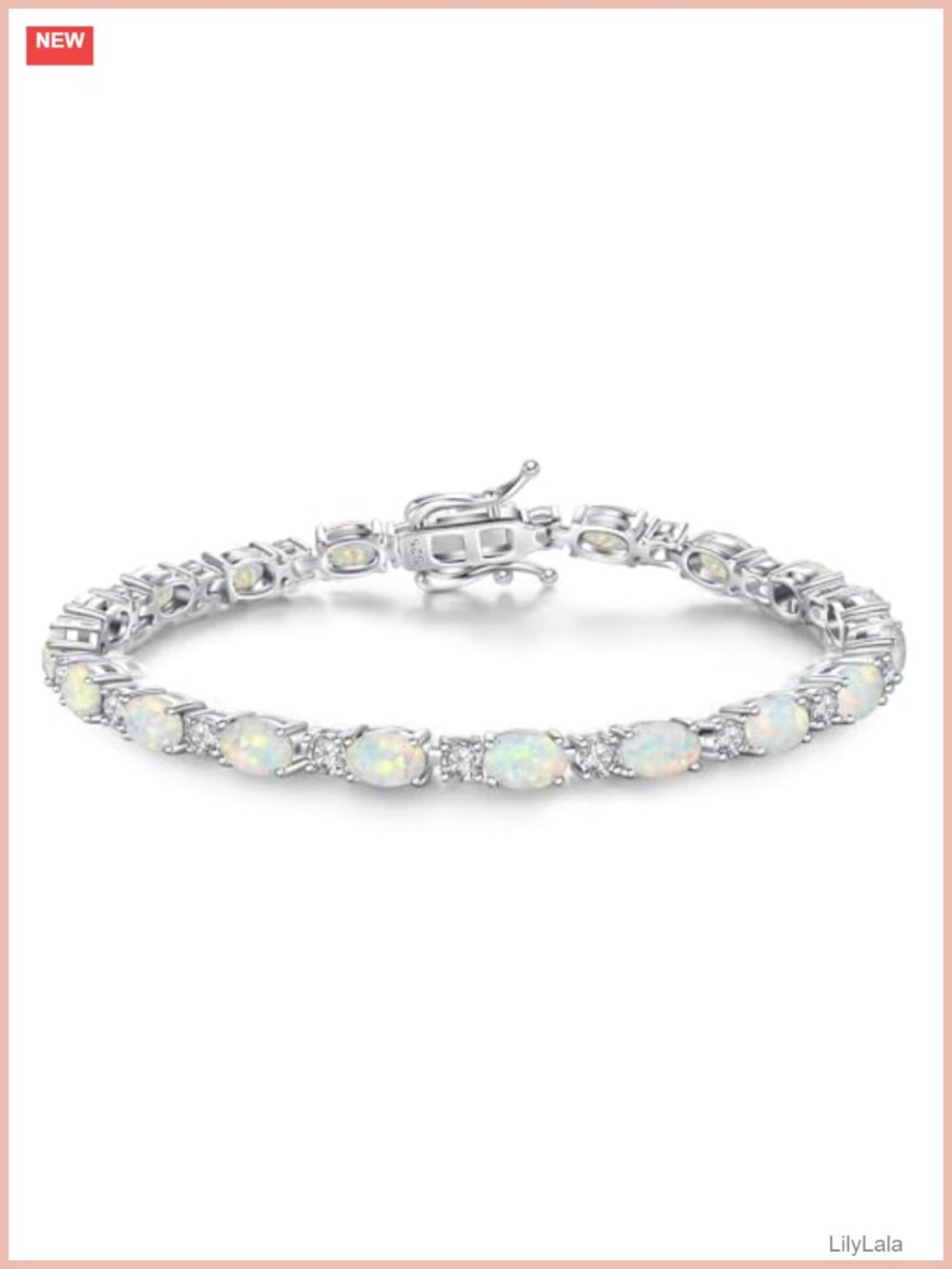 Sterling Silver Oval CZ Birthstone Tennis Bracelet Fine Jewelry Gift